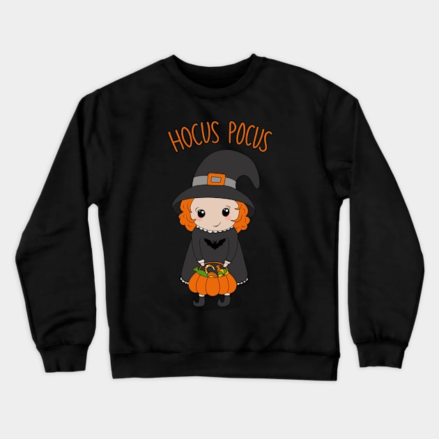 Cute Kawaii Witch Crewneck Sweatshirt by valentinahramov